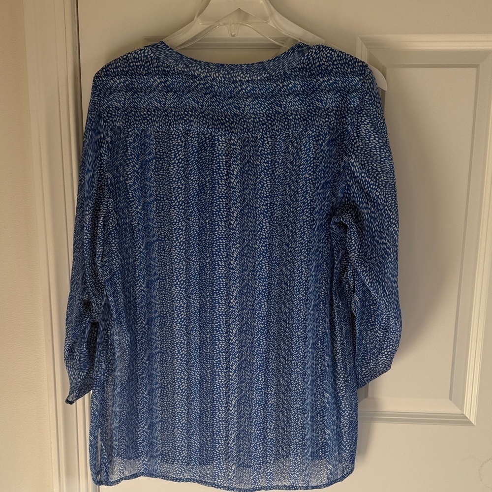 Chico's Blue Patterned Women's Top - Picture 4 of 6